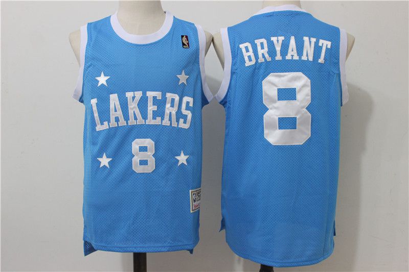 Men Los Angeles Lakers 8 Bryant Light Blue All star NBA Jerseys